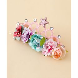 Babyhug Headbands With Floral Applique - Multicolor
