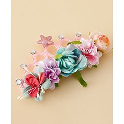 Babyhug Headbands With Floral Applique - Multicolor