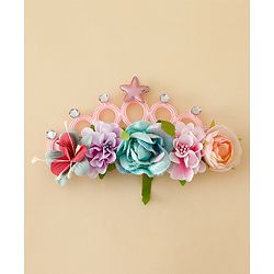 Babyhug Headbands With Floral Applique - Multicolor