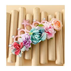 Babyhug Headbands With Floral Applique - Multicolor