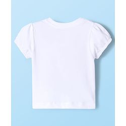 Babyhug Disney Single Jersey Knit Half Sleeves T-Shirt With Cinderella Graphics - White