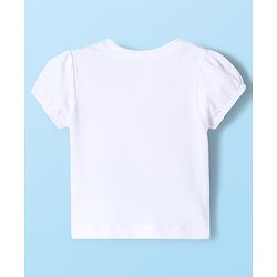 Babyhug Disney Single Jersey Knit Half Sleeves T-Shirt With Cinderella Graphics - White