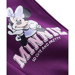 Babyhug Disney Terry Knit Full Length Track Pant With Minnie Mouse Graphics - Purple