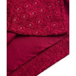 Babyhug Georgette Woven Full Sleeves Kurta Pajama Set with Embroidery - Maroon