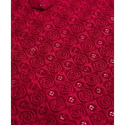 Babyhug Georgette Woven Full Sleeves Kurta Pajama Set with Embroidery - Maroon