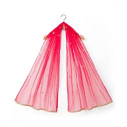 Babyhug Net Woven Half Sleeves Choli Lehenga & Dupatta Set With Floral Embroidery - Red