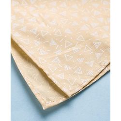 Babyhug Cambric Woven Full Sleeves Kurta Dhoti Set with Triangle Print - Beige