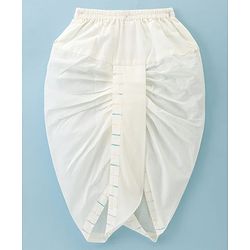 Babyhug 100% Cotton Dobby Woven Full Sleeves Kurta & Dhoti Set With Embroidery - Off White