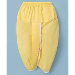 Babyhug Cambric Woven Full Sleeves Kurta Dhoti Set with Elephant Print - White & Yellow