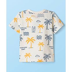 Babyhug Cotton Knit Half Sleeves T-Shirts With Beach Theme Print Pack of 3 - Multicolor