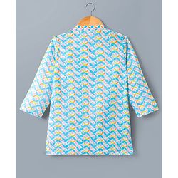Babyhug Cotton Woven Full Sleeves Kurta Dhoti Set with Floral Print - Multicolor