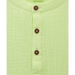 Babyhug Cotton Goss Woven Full Sleeves Solid Color Kurta Dhoti Set - Light Green