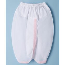 Babyhug Cotton Goss Woven Full Sleeves Solid Color Kurta Dhoti Set - Light Pink & White