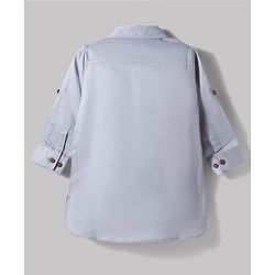Babyhug 100% Cotton Woven Full Sleeves Solid Pathani Kurta & Pyjama Set - Grey