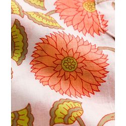 Babyhug Cambric Woven Full Sleeves Kurta Dhoti Set with Floral Print - Off White