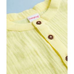 Babyhug 100% Cotton Woven Full Sleeves Goss Solid Kurta & Pyjama Set - Yellow