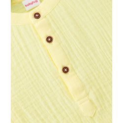 Babyhug 100% Cotton Woven Full Sleeves Goss Solid Kurta & Pyjama Set - Yellow