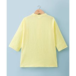 Babyhug 100% Cotton Woven Full Sleeves Goss Solid Kurta & Pyjama Set - Yellow