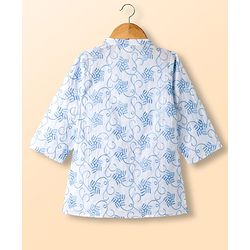Babyhug Cambric Woven Full Sleeves Embroidered Kurta & Pyjama Set - White