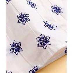 Babyhug Cambric Woven Full Sleeves Floral Printed Kurta Pyjama Set - White