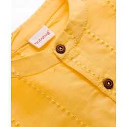 Babyhug 100% Cotton Woven   Cambric Full Sleeves  Embroidered Kurta & Pyjama Set - Yellow