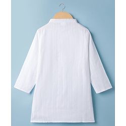 Babyhug 100% Cotton Dobby Woven Full Length Solid Kurta - White