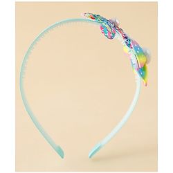 Babyhug Free Size Hair Band With Bow & Sequinned Floral Applique - Multicolour