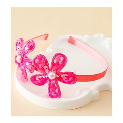 Babyhug Free Size Hair Bands with Floral Applique - Fuchsia