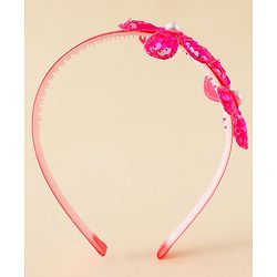 Babyhug Free Size Hair Bands with Floral Applique - Fuchsia