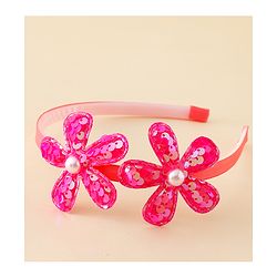 Babyhug Free Size Hair Bands with Floral Applique - Fuchsia