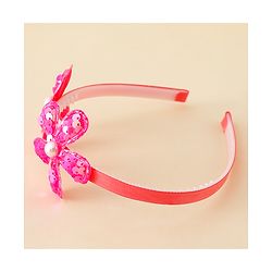 Babyhug Free Size Hair Bands with Floral Applique - Fuchsia