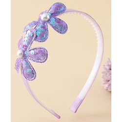 Babyhug Free Size Hair Bands with Floral Applique - Fuchsia