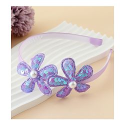 Babyhug Free Size Hair Bands with Floral Applique - Fuchsia
