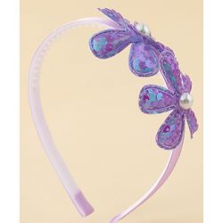 Babyhug Free Size Hair Bands with Floral Applique - Fuchsia