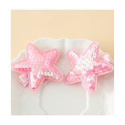 Babyhug Free Size Sequin Star Hair Clips Pack Of 2 - Pink.