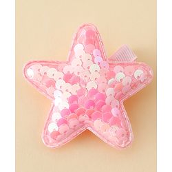 Babyhug Free Size Sequin Star Hair Clips Pack Of 2 - Pink.
