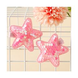 Babyhug Free Size Sequin Star Hair Clips Pack Of 2 - Pink.