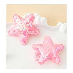 Babyhug Free Size Sequin Star Hair Clips Pack Of 2 - Pink.