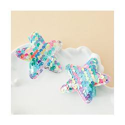 Babyhug Free Size Sequin Star Hair Clips Pack Of 2 - Pink.