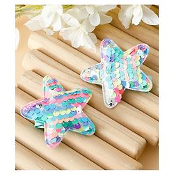 Babyhug Free Size Sequin Star Hair Clips Pack Of 2 - Pink.