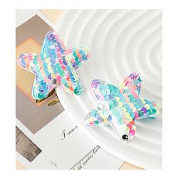 Babyhug Free Size Sequin Star Hair Clips Pack Of 2 - Pink.