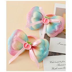 Babyhug Free Size Bow Hair Rubber Band Pack of 2 - Multicolor