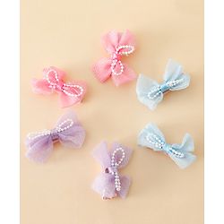 Babyhug Kids Free Size Bow & Butterfly Clips Pack of 6 - Multicolor