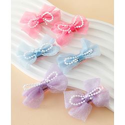 Babyhug Kids Free Size Bow & Butterfly Clips Pack of 6 - Multicolor