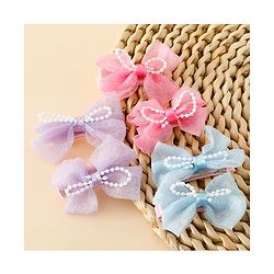 Babyhug Kids Free Size Bow & Butterfly Clips Pack of 6 - Multicolor