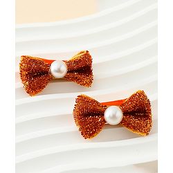 Babyhug Kids Free Size Bow & Butterfly Clips - Golden