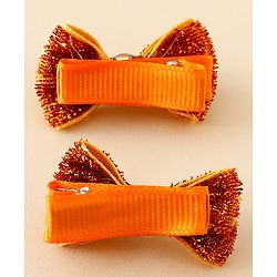 Babyhug Kids Free Size Bow & Butterfly Clips - Golden