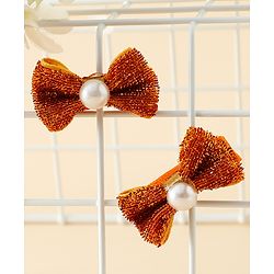 Babyhug Kids Free Size Bow & Butterfly Clips - Golden
