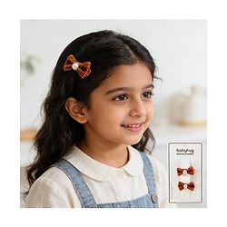 Babyhug Kids Free Size Bow & Butterfly Clips - Golden