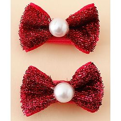 Babyhug Kids Free Size Bow & Butterfly Clips - Golden